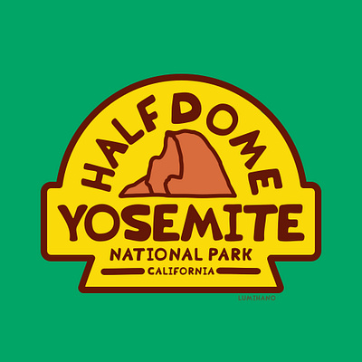 halfdome yosemite design art branding camp campfire camping design forest hiking illustration illustrator mountain mountain logo yosemite