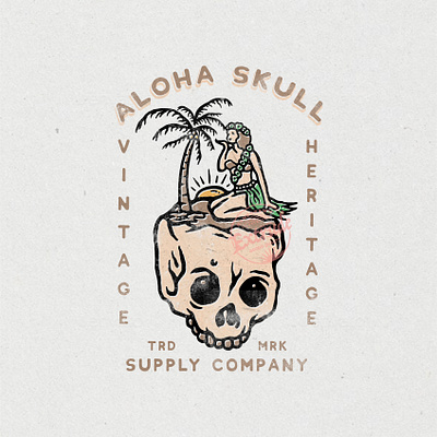 Aloha Skull aloha apparel design apparel logo apparel mockup art branding design design apparel design art designer for sale hawaii hawaiian shirt illustration logo design logodesigner tshirtdesign vector vintage design vintage logo