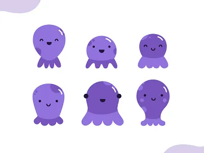Octopuses character color cute design emoji flat happy illustration illustrator kawaii kawaii art nice octopus octopuses vector