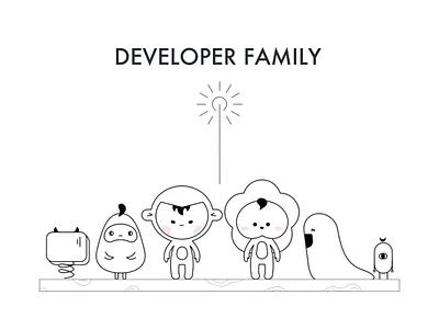 developer family illustration branding illustration ui 设计