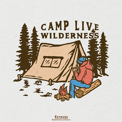 Camp Live Adventure adventure adventure logo apparel design apparel logo apparel mockup art branding campaign design camping design design art illustration vintage design vintage logo