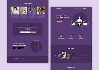 SleepTracker- Landing Page app landing page landing page landing page design