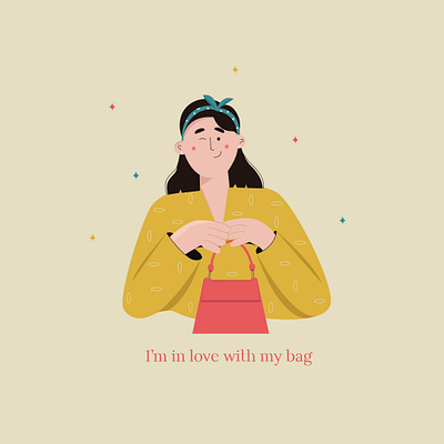 In love with this bag 2d illustration brand design brand identity brand illustration bright colors digital illustrator flat illustrator girl illustration illustration illustration art minimal minimal art minimalist