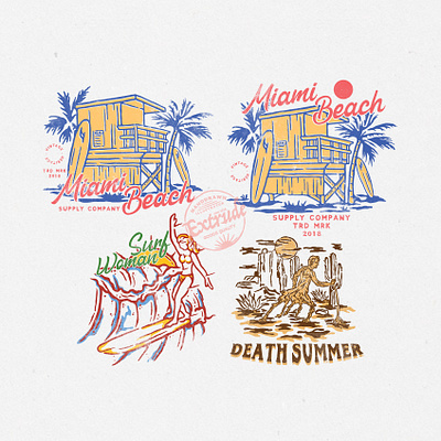 Wave and Summer adventure aloha apparel design apparel logo apparel mockup design pattern hawaii illustration logo surf surf design surface design surface pattern design surfing vector vintage design vintage logo