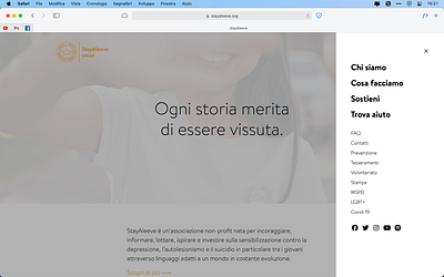 StayAleeve menu concept concept menu navigation nonprofit social ui website