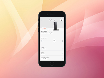 Smart Mug App Screen design mobile app mobile ui mug responsive smart home smart mug typography ui ux