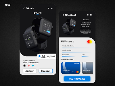 Daily UI #2 - Credit Card Checkout app apple watch credit card checkout creditcard daily daily 100 challenge daily ui dailyui dailyuichallenge mastercard minimal trendy ui uiux ux web