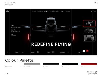 DJI - Concept concept dji drones redesign ui ux webdesign website website concept