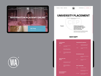 Washington Academy about abroad academy brand course education english homepage homescreen ipad online page school tile typography university ux website website builder