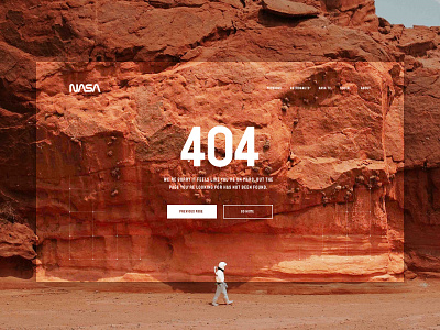 UI 008 - 404 Page 008 404 astronaut daily 100 daily challenge daily ui daily ui 008 mars mockup nasa photography space ui web design