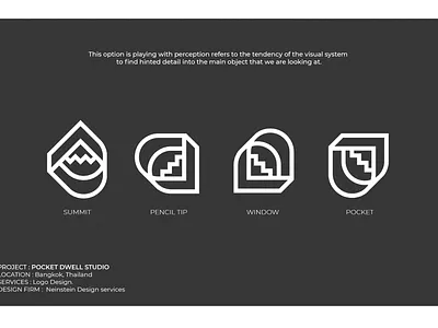 Pocket Dwell branding flat lettermark logo monochrome monogram precess thai