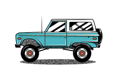 BRONCO halftone hand made illlustration illustration illustrator screen print screen printed vector