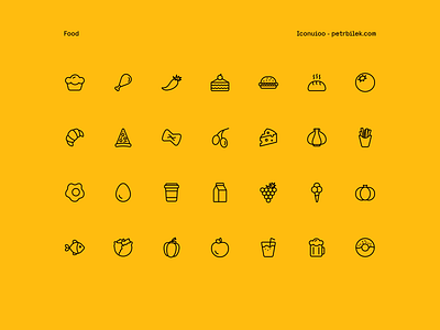 Food - Iconuioo burger food food and drink food icon food icons garlic icon icon pack icon set icons iconset line icons milk minimal icons pasta pizza restaurant restaurant icons vegetable vegetable icons