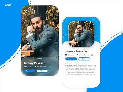 Daily UI #6 - User Profile app blue branding daily daily 100 challenge daily ui dailyui dailyuichallenge design graphic design indeed linkedin minimal profile trendy ui ux xd xd ui kit