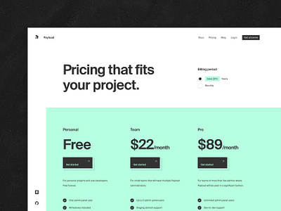 Announcing Free Forever plan - Payload CMS Pricing Page freebie freebie psd freebies javascript pricing pricing page pricing plans subscription subscriptions ui uiuix user experience user interface ux webdesign website website design websites