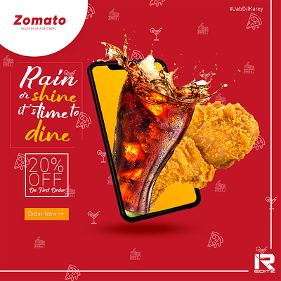 Zomato Advertisement Banner art banner ads brand design designing graphic graphic designer illustration logo photoshop poster design typography