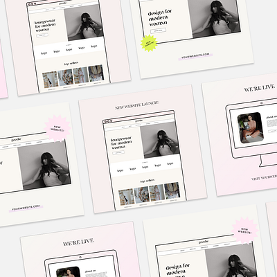 Free Website Launch Graphic Templates For Adobe XD adobe xd adobe xd designer adobe xd templates classic design device mockup feminine free free template modern typography web design website website launch