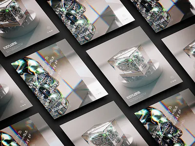 Explore | Model 02 3d blender chrome cycles design metallic minimal typeface typogaphy vector