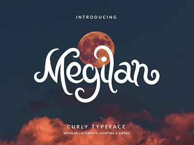 Megilan Curly Font branding design font hand lettering handlettering illustration layout lettering typography vector
