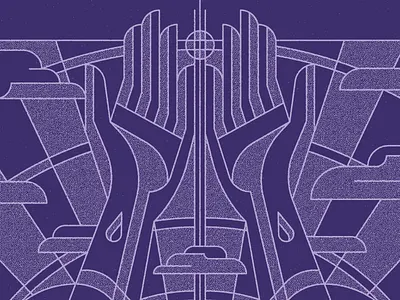 Seasons: Easter 2 clouds cross design easter hands holes illustration jesus light resurrection stained glass texture vector vintage