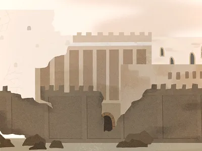 Nahum assyria church church design design illustration illustrator nahum nineveh procreate ruins sermon graphic sermon series