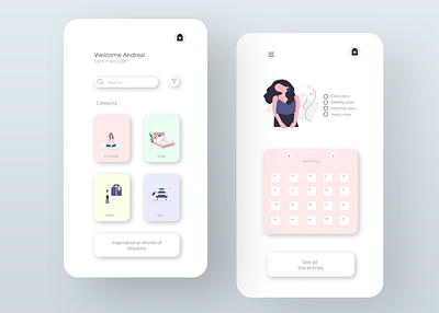 Meditation App calendar category day figma meditation menu mobile night people phone track website