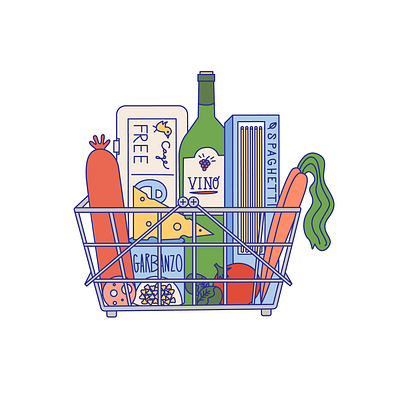 Musings from the Grocery Store color design flat illustration vector