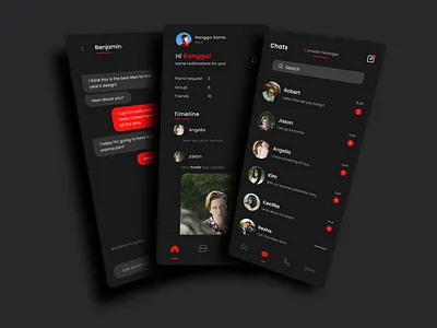 BlackChat - Mobile App black dark dark mode dark theme dark ui design black indonesia indonesian message messenger messenger app mobile mobile app mobile app design mobile design mobile ui ui uidesign uiux