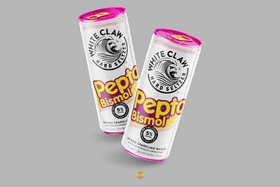 White Claw & Pepto Bismol | Drink Mashup Concept adobe concept design food and beverage hard seltzer meme mockup photoshop product design seltzer white claw