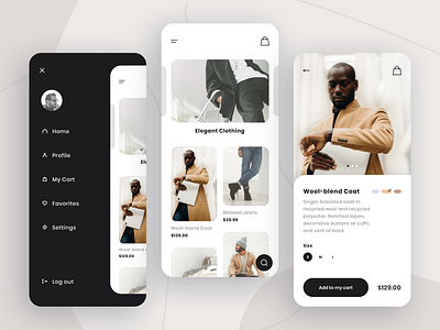 Clothes Shopping App #2 clothes clothing design flat icon menu minimal mobile app shopping shopping app sketch typography ui ux