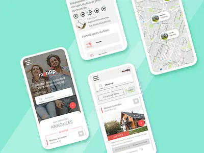 Monap - Application de recherche de biens entre particuliers creative design design graphic design interface mobile mobile app mobile ui ui user experience user inteface ux webapp webdesign website website design