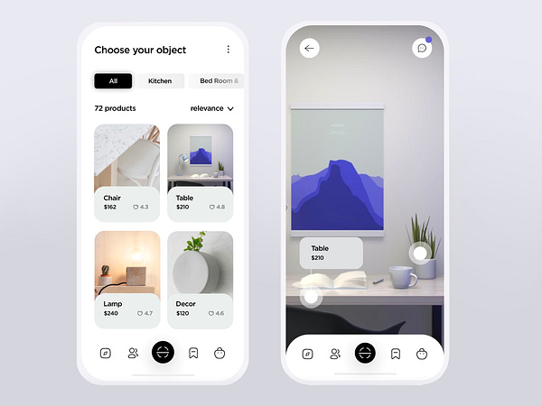 Furniture shop mobile apps by Bogdan Falin for QClay on Dribbble