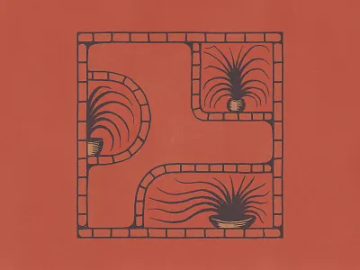 The Boxes We Live In branding design drawing flat graphic hand drawn illustration interior minimal palm plants texture tropical