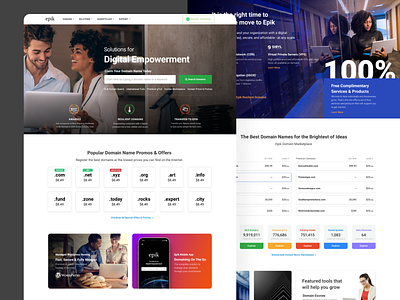 Epik Homepage redesign branding clean domains home landing layout web