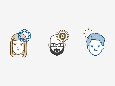 Family avatar character face family geometric illustration vector