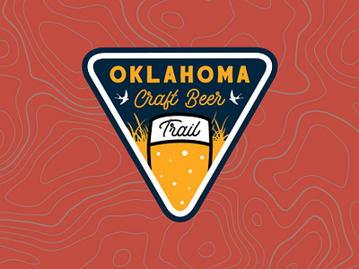 OKCBTV2 badge beer brand branding craft beer design illustration logo nature oklahoma trail vector