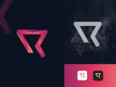 V & R Letter - Diamond Logo Design branding company logo diamond logo flat logo gradient logo grid icon logo designer logo mark modern logo r letter logo sajul2590 stetionery typography logo unique logo v letter logo
