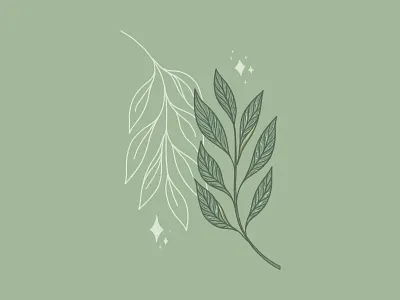 Greenery Illustration art license art licensing doodle greenery illustration illustration design leaf leaves line art linework procreate procreate app procreate art sparkle surface design