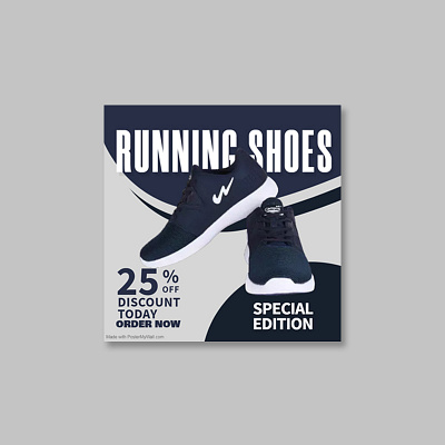 Social Media Post Running Shoes For Sell animation artwork banner ad design discount facebook ad flash sale graphics logo super sale