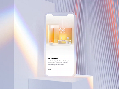 Smart Home app Onboarding 3d animation branding c4d color glass illustration intelligence intelligent interior lamp motion simplicity smart smart home smarthome smartphone typeface ui ux