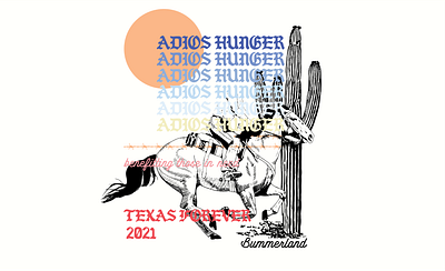 Adios Hunger - Texas Forever 2021 adios barbed wire benefit blackletter bummerland cowboy design font fundraising graphic graphicdesign horse hunger illustration kernclub modern procreate texan western