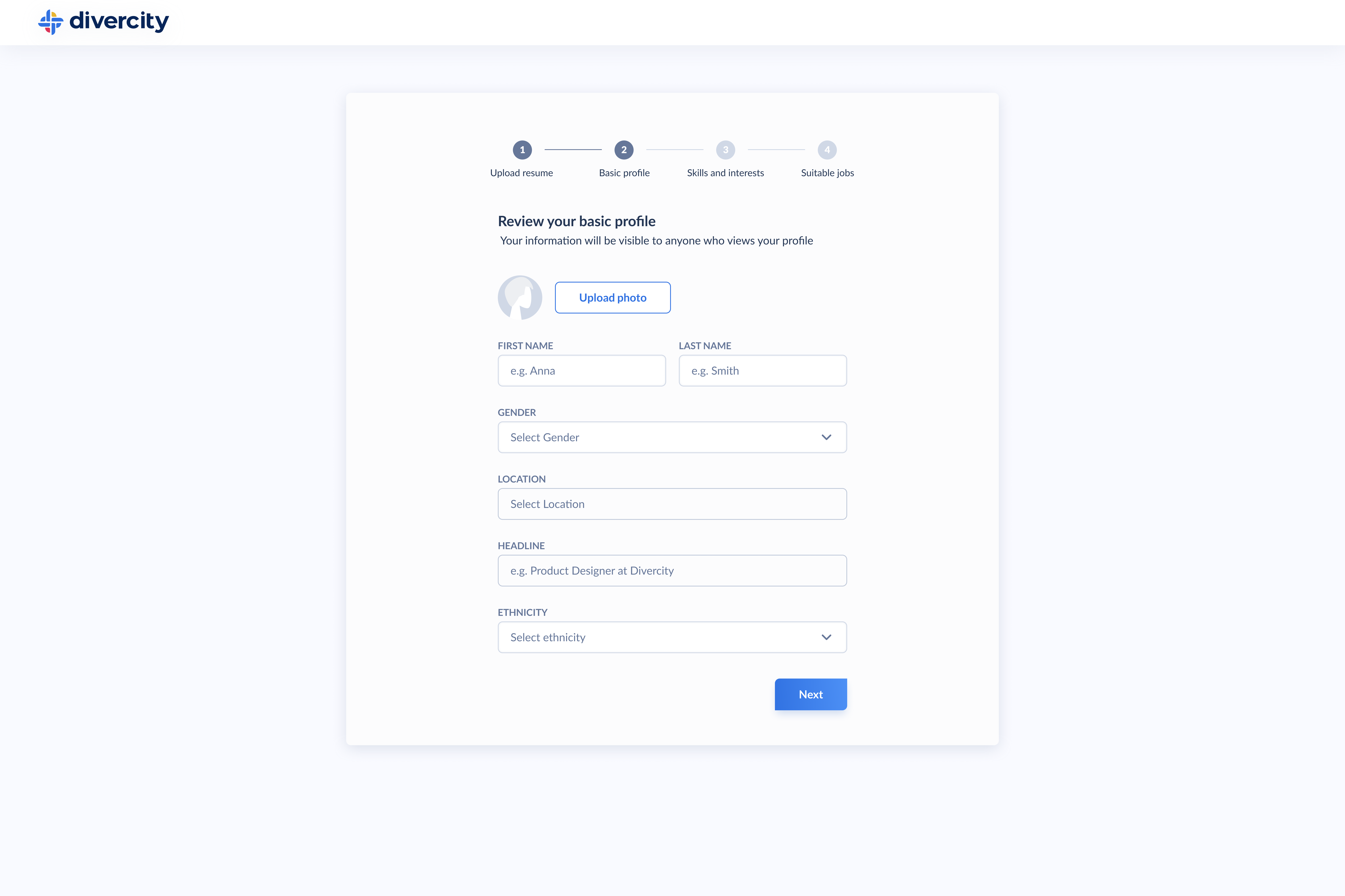 Example of Sign Up Page