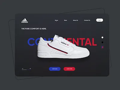 Adidas Web landing page / WebUIUX adidas originals adidascontinental continental80 landing page design landingpage minimal minimalism minimalistic modern shoes sleek sneaker sneakerhead webdesign website design webuiuxdesign
