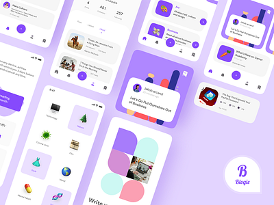 Blogie - Blog UI KIT app app mobile blog blog app clean design clean ui design design app logo mobile design product product page productdesign ui ui kit ui kits ui ux design ui8 uidesign ux