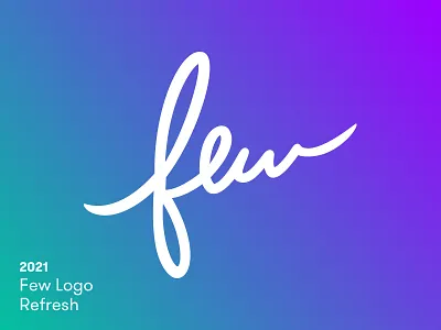 Few Logo Refresh before and after brand clean gradient green logo logo design logotype mark purple rebrand refresh script