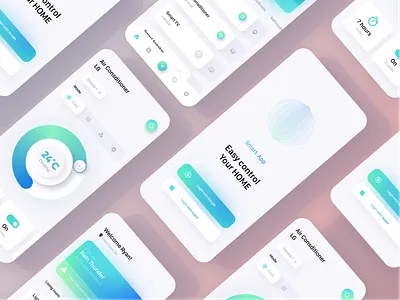 Smart Home app branding challenge design illustration minimalism neomorphism smarthome ui ux vector web