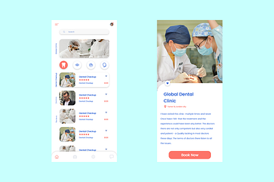 Dentist App UI design icon lighttheme minimal ui white