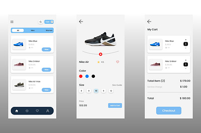 Shoes App UI app design icon lightcolor simple solid ui