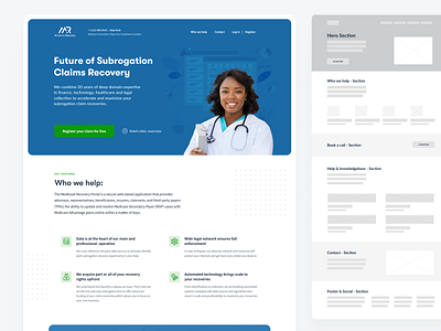 MedAsset Recovery - Landing Page authentications authorisation design insurance landing landingdesign lawfirm medasset medic medical minimalistic saas user wireframe