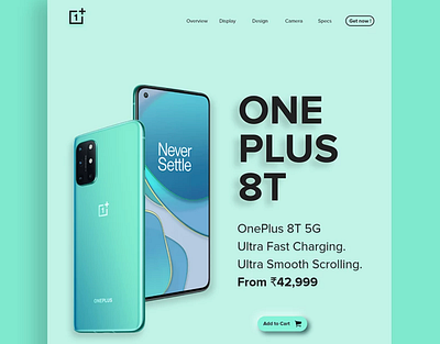 UI Design - Oneplus 8T Webpage Redesign landing page oneplus redesign ui uiux website